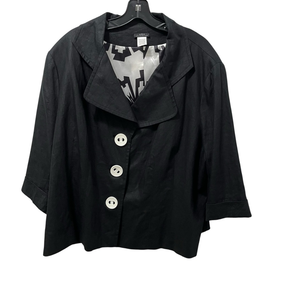 Vex Collection Black Button-Up Swing Jacket